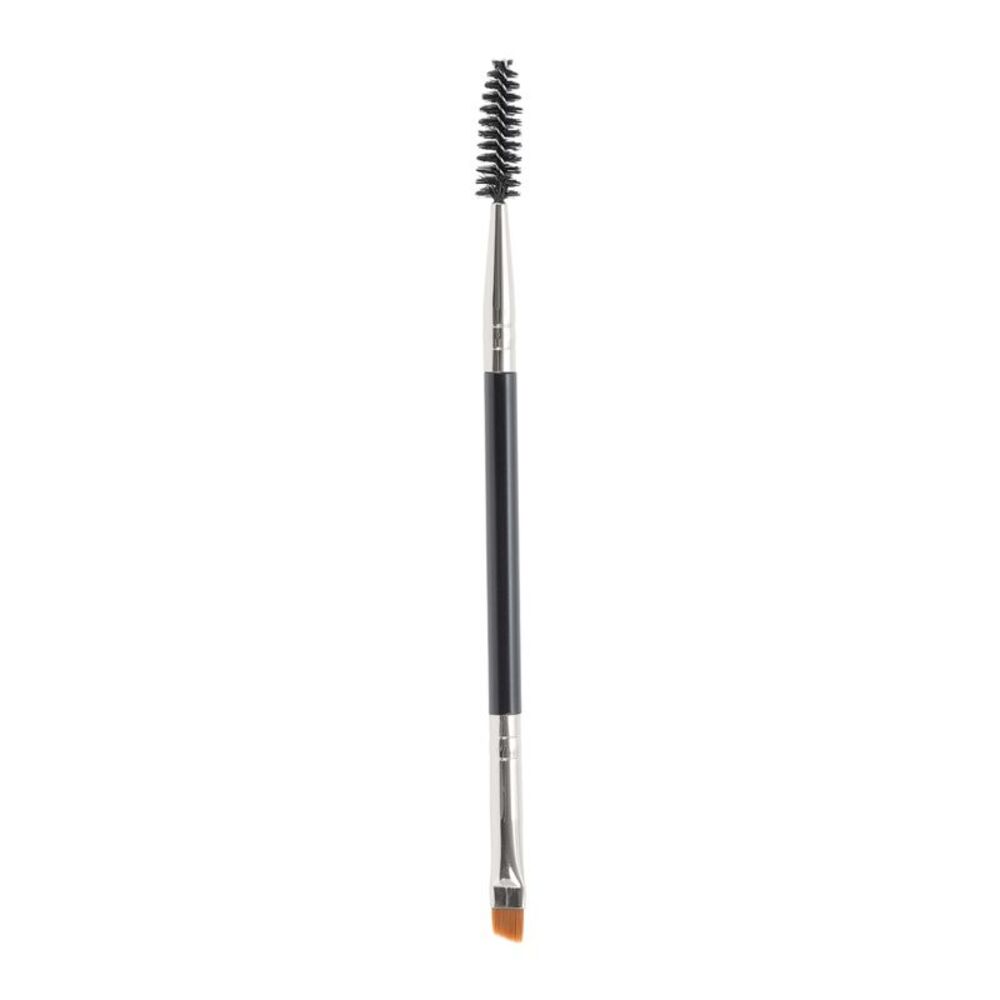 Durable Double Head Eyebrow Brush Silver Tone Black